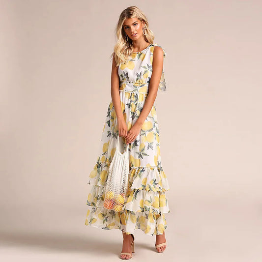Margaret - ärmelloses Kleid mit Druck