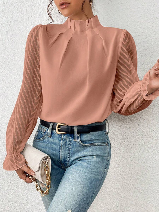 Langarm-Rollkragenbluse für Frauen - Elyra