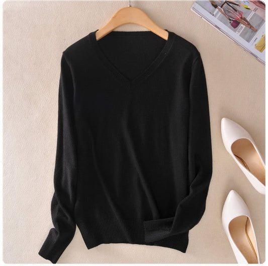 Damen Strickpullover mit V-Ausschnitt - Anika