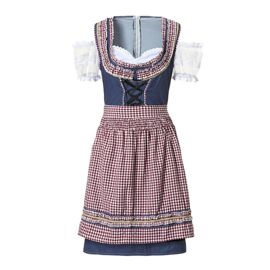 Dirndl Damen Kariert Blau-Rot - Svea