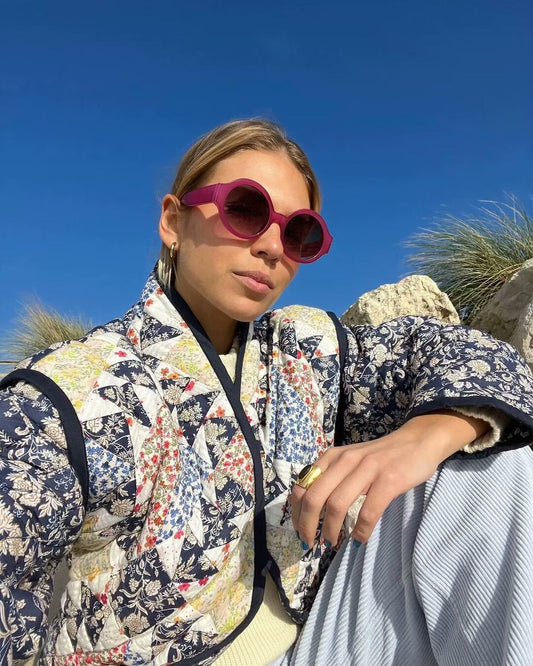 Steppjacke mit lockerer Passform und Print im Steppdesign