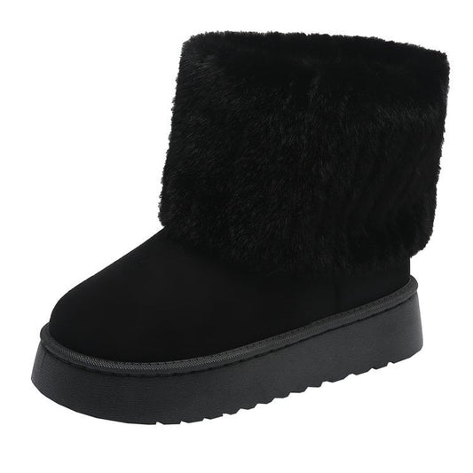 Winterliche Damenstiefeletten mit Plüschrand - Auralyn