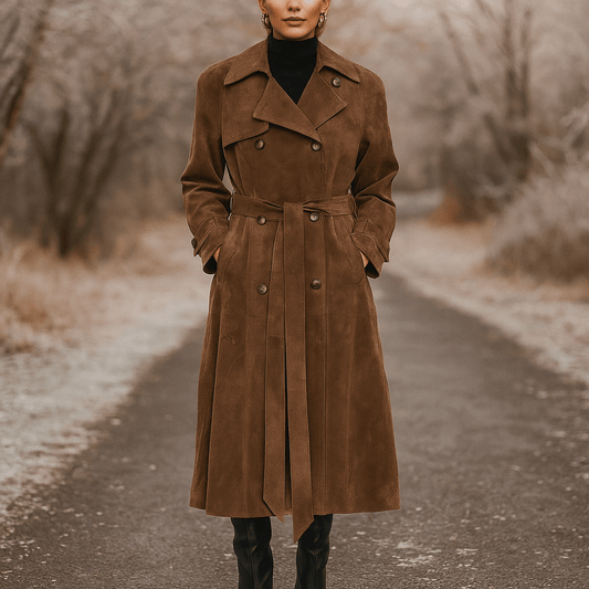 Trenchcoat für Frauen in Wildlederoptik - Isola