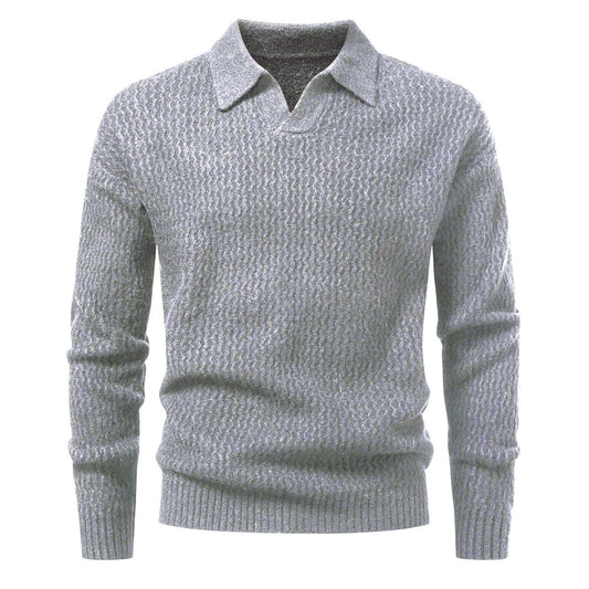 Herren-Jacquard-Strickpullover mit breitem Kragen - Raptor