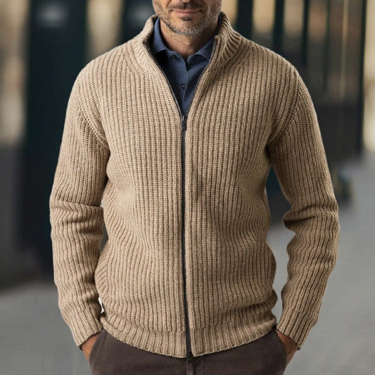 Herrenstrickjacke mit Reißverschluss und Rollkragenpullover - Benoît