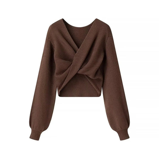 Damenpullover aus Rippenstrick mit verkürzter Form - Alix