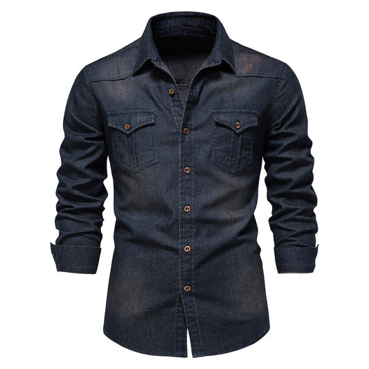 Langärmeliges Denim-Hemd für Männer - Derek