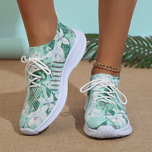 Amelia - Bedruckte gestrickte Sneakers