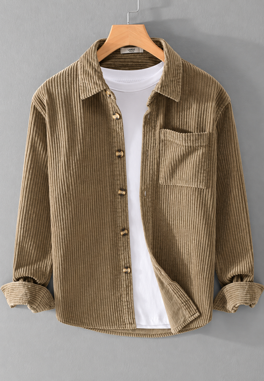 Herren-Cordhemd in lockerem Schnitt mit Brusttasche – Gaspard