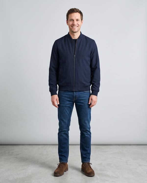 Herren Jacken – Mann in navy Blouson