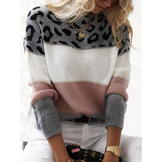 Leyna - Strickpullover mit Leopardenmuster