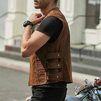 Herrenweste aus Kunstleder im Bikerstil - Ernesto