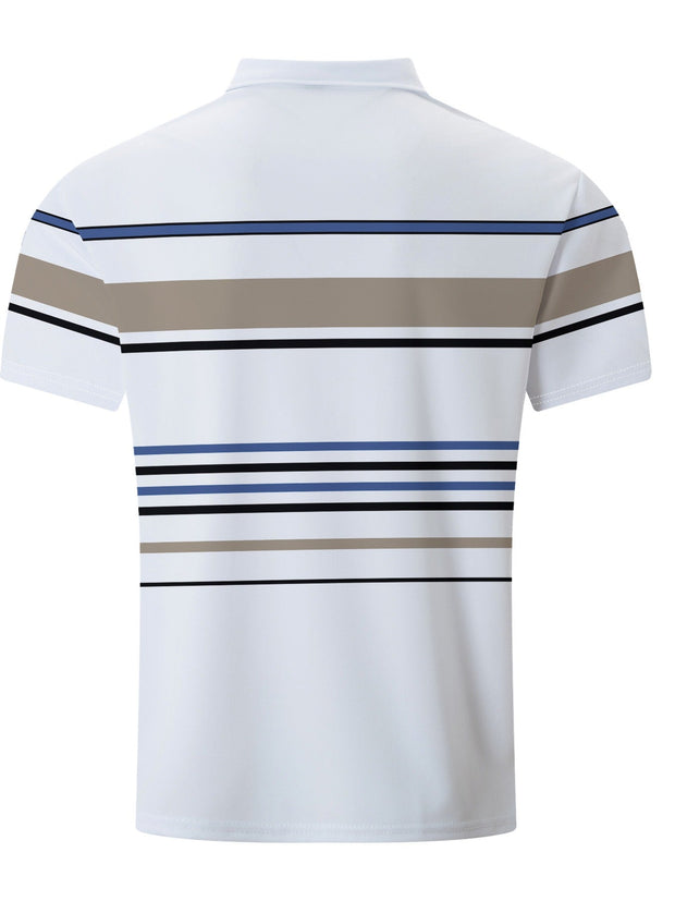Gestreiftes Kurzarm-Poloshirt für Herren im lässigen Stil - Mateo