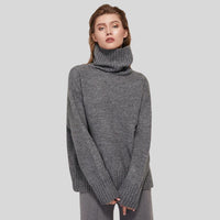 Brenda - Weicher Kaschmir-Rollkragenpullover mit Rippbündchen