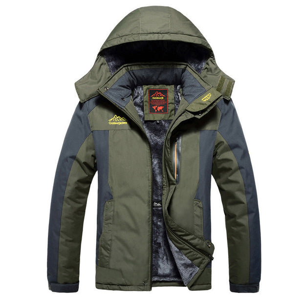 Wasserdichte gefütterte Herrenjacke mit Kapuze - Cavalieri