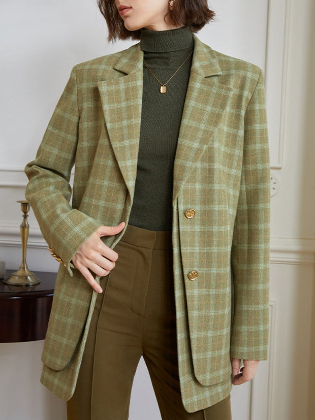 Blazer mit Karomuster und lockerer Passform