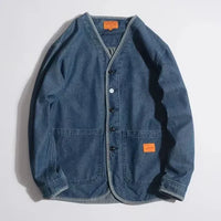 Herren-Jeansjacke mit V-Ausschnitt - Milo