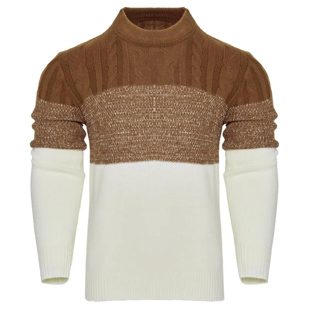 Giam - Langärmeliger, lässiger Herren-Strickpullover mit Farbblöcken