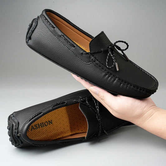 Rutschfeste Herren-Slipper mit Schleife - Esteban