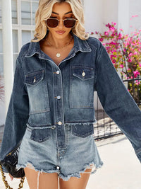 Jeansjacke im kurzen Schnitt in leichter Ausführung mit Knopfverschluss
