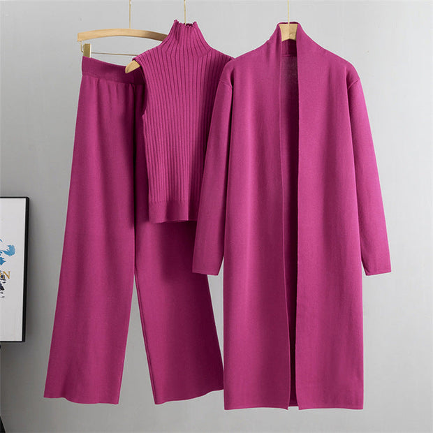 Dreiteiliges Winter-Strickset - Isolde