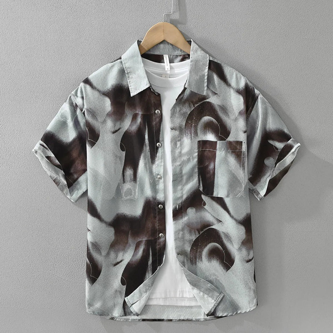 Herren Freizeithemd abstrakter Druck Regular Fit - Mateo