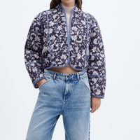 Jacke zum Wenden mit Blumenmuster und Ethno-Muster