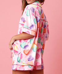 Satin-Pyjama-Set mit Hemd und Shorts für Damen - Varelia