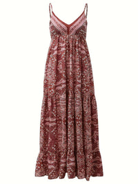 Yeva - Langes Kleid im Bohème-Stil mit Ethno-Print