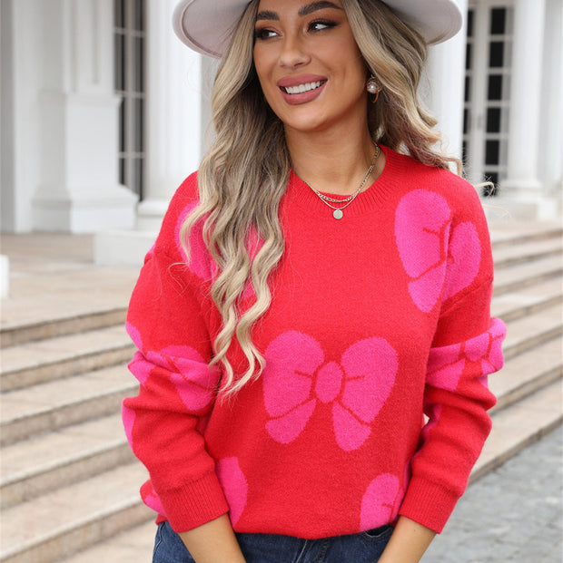 Damenpullover mit Schleifenprint - Freja