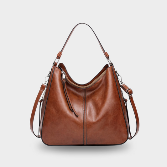 Große Hobo-Tasche mit Reißverschluss und verstellbarem Riemen für Frauen - Leonor