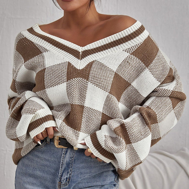 Damen Strickpullover V-Ausschnitt - Clara