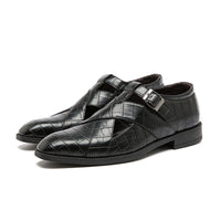 Formelle Herrenschuhe aus braunem Leder durchbrochenes Design elegant - Ferrano