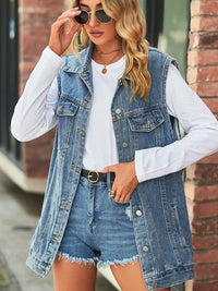 Jeansweste mit lockerer Passform