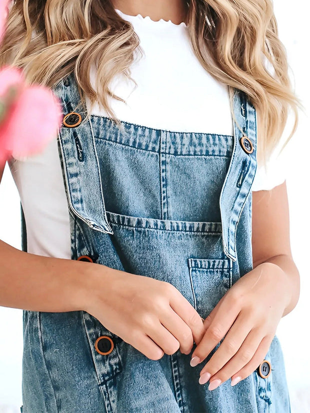 Lockere Passform, Used-Look-Jeansoverall - Jenna