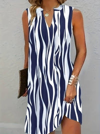 Prisma - Abstraktes Kleid mit Rippendruck