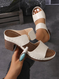 Offene Damen-Sandalen mit dickem Absatz und gepolsterter Textur - Camila
