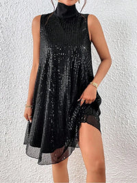 Damenkleid mit Pailletten und hohem Ausschnitt - Lareine