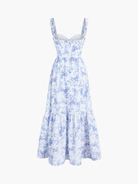 Clarise - Langes Kleid mit Reißverschlüssen und Blumentaschen
