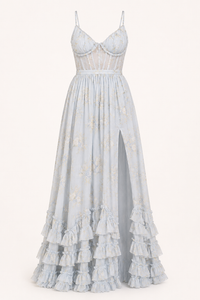 Langes elegantes geblümtes Partykleid - Elara