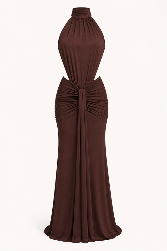 Elegantes langes Kleid mit Neckholder für Frauen - Klara