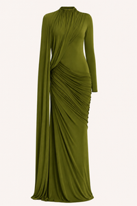 Langes Kleid mit langen Ärmeln elegantes Hochzeitsgastkleid - Gisela