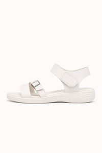 Damen-Sandalen mit niedrigem Keilabsatz und Klettverschluss – Leoni