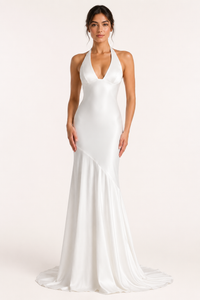 Langes Halter-Kleid für Damen im Meerjungfrauen-Schnitt – Dagmar