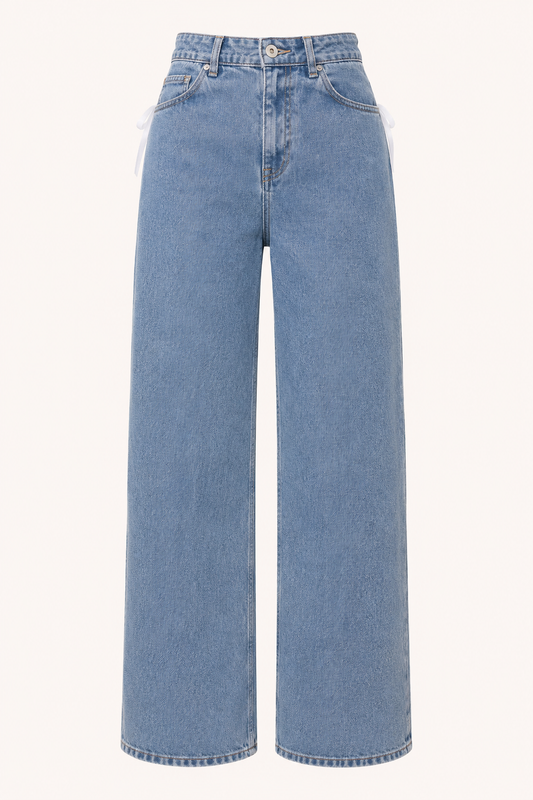 Damenjeans mit hoher Leibhöhe und geradem Bein, lässiger Stil – Lena