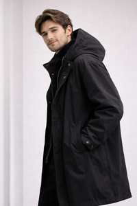 Lange leichte Herrenjacke mit Kapuze - Mrosi