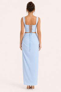 Langes Blumenkleid für Damen mit Schlitz, ideal für Hochzeiten – Lena