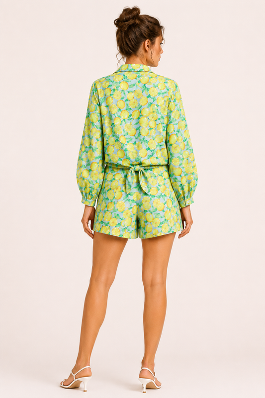 Damen-Set Sommer-Shorts mit Zitronenprint - Jorinde