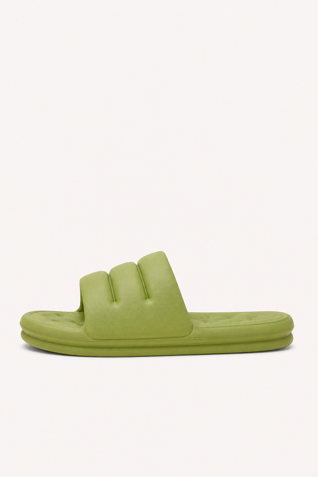 Flache gepolsterte Damen-Slider-Sandalen - Ingrid