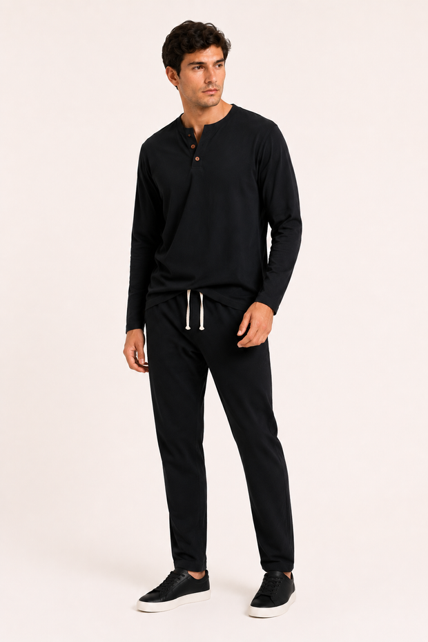 Herrenset Leinen lässig elegant T-Shirt Hose Sommer - Jörg